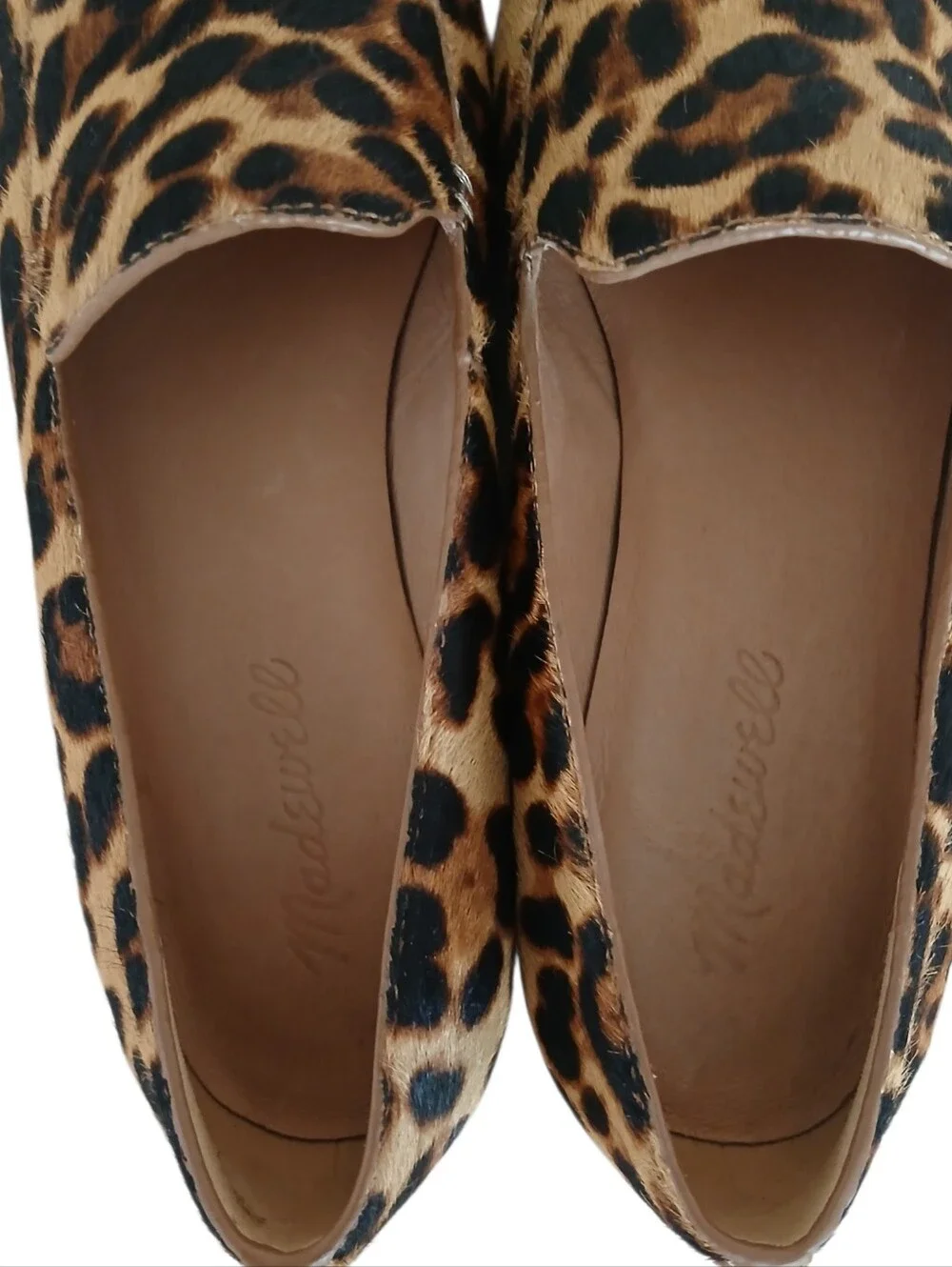 MADEWELL The Frances Pointed Toe Calf Hair Loafers Women's 7.5 Leopard Quiet Lux